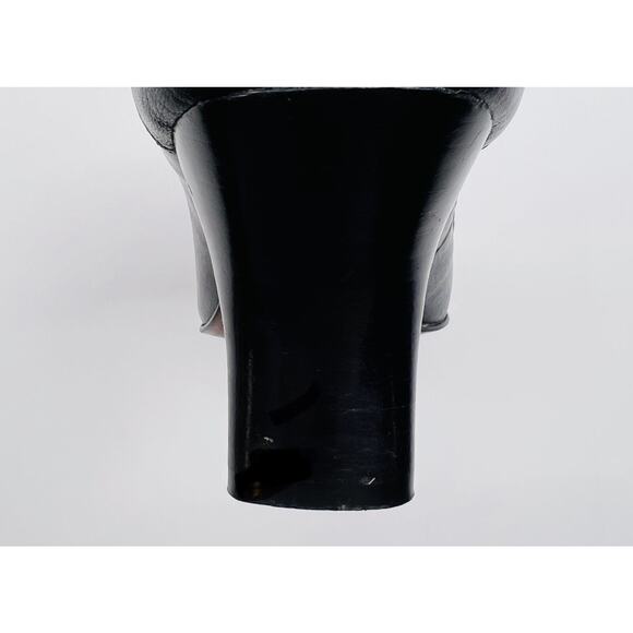 Vtg Circa Joan & David Heels Andre Black Leather Block Heel Womens 7 - Picture 9 of 9